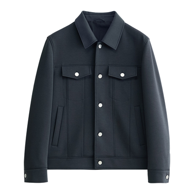 莫代尔空气层面料牛仔款休闲夹克