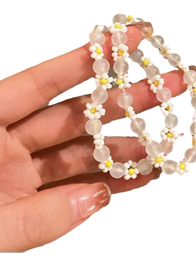 亚克力琉璃白色花朵手链韩国小清新设计感手环简约超仙手饰女