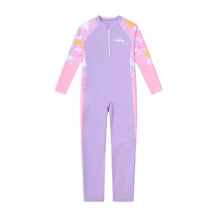 儿童泳衣男童长袖长裤连体速干防晒女童中大童游泳衣专业训练泳装