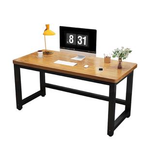 简易电脑桌钢木书桌办公桌简约现代双人经济型台式桌子家用写字台