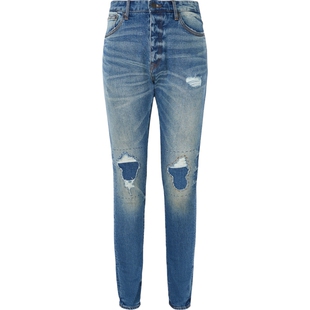 【折扣】ICECREAM 夏季男锥形仿旧刺绣牛仔裤