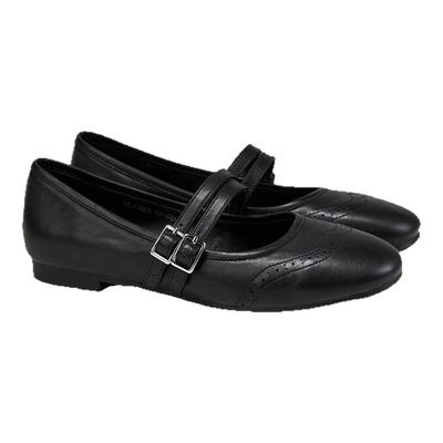 fed浅口单鞋春季新款女鞋布洛克玛丽珍鞋真皮芭蕾鞋女S0225-ZF286