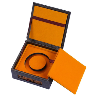 高档包布艺木质加大加高双层定型和田玉珠宝玉石把件手镯手链盒子