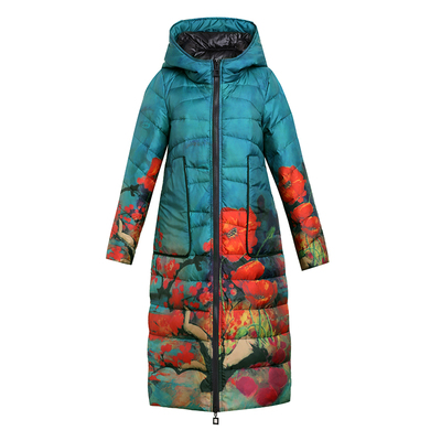 中老年花色洋气妈妈装轻薄羽绒服