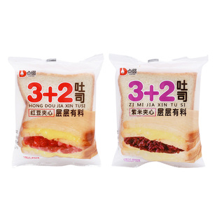 点缀3+2吐司红豆紫米夹心面包营养早餐奶酪蛋糕上班饱腹扛饿零食