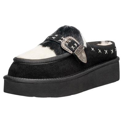 AUMU时尚羊毛加绒保暖毛拖鞋