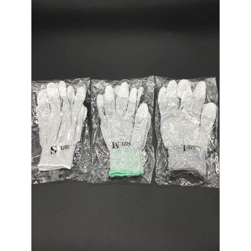 防静电手套碳纤维涂指手套尼龙涂胶无尘劳保防护车间作业手套PU