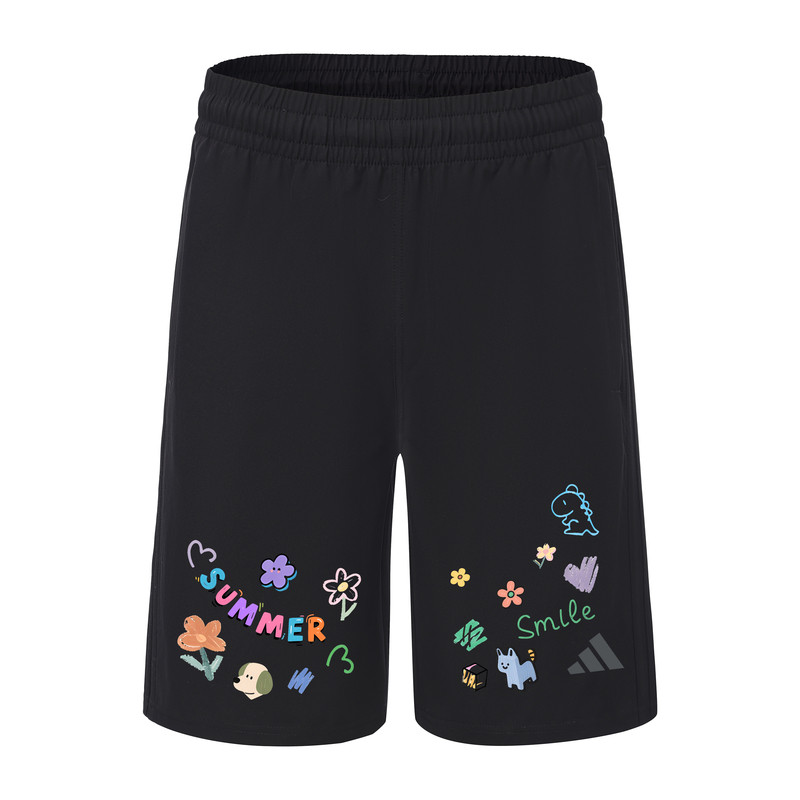 【定制服装】Adidas阿迪达斯卡通印花短裤男夏潮流百搭五分裤黑色