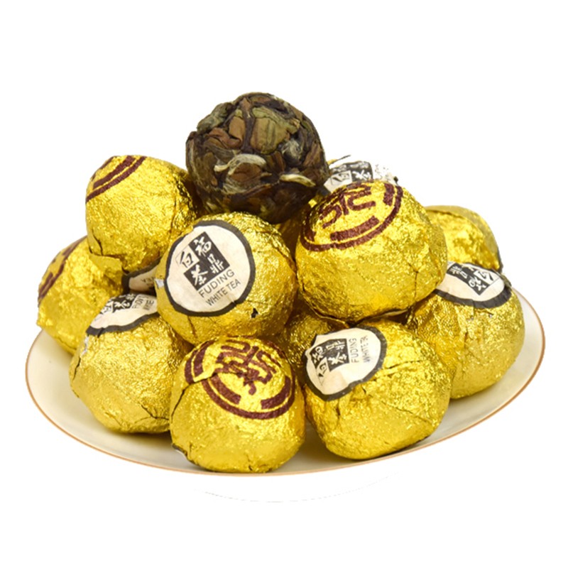 福鼎白茶手工小龙珠茶 礼盒包装高山老白茶球 茶荒野寿眉茶叶沱茶