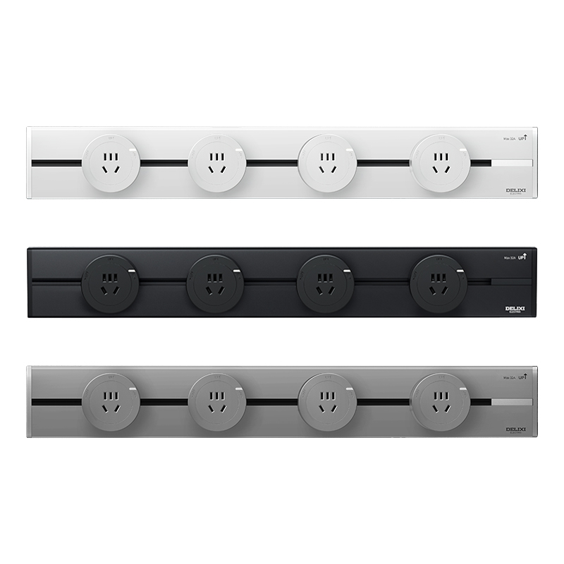 【胡可推荐】德力西官方旗舰店明装轨道插座导轨滑轨可移动排插座