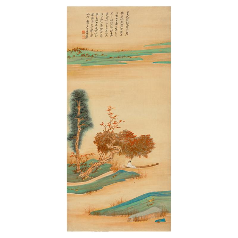张大千金璧蒲雪图近代名家山水画