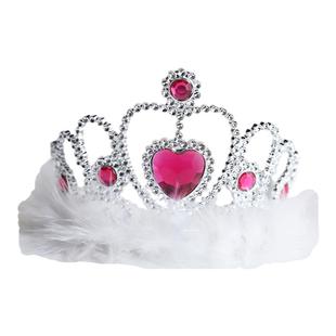 ins风生日派对羽毛钻石皇冠头饰发箍女神女孩礼仪带肩带拍照道具