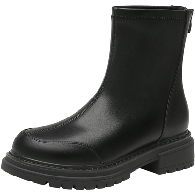 大东女鞋切尔西靴通勤时装靴粗跟