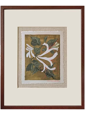 小美满中古风小众艺术侘寂装饰画客厅卧室玄关美式复古背景墙挂画