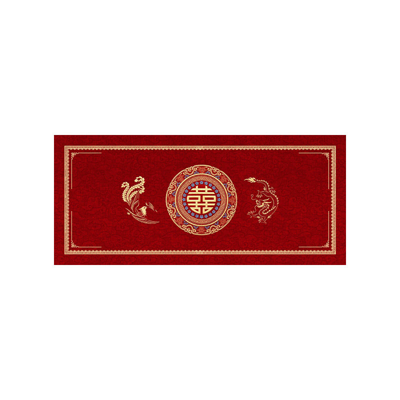 卧室床边地毯结婚红色喜庆床边毯