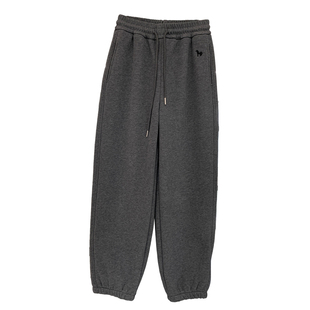 保温杯卫裤加厚奥利绒保暖显瘦束脚休闲裤女冬季加绒宽松直筒长裤