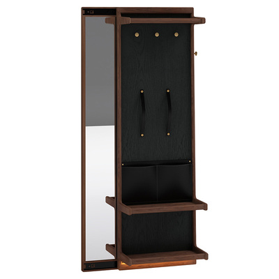 推拉隐藏式穿衣镜衣帽架一体