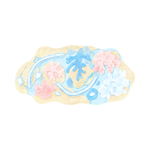 不规则地毯毛绒床边地毯异形卧室地毯儿童房床下地垫花卉地毯卧室