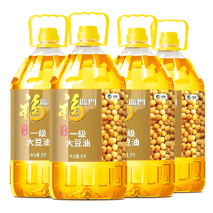 福临门优选一级大豆油5L*4桶整箱大豆油5升4桶