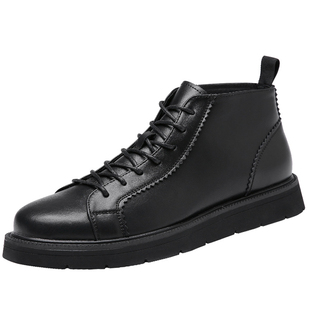马丁靴男款黑色男鞋高帮皮鞋中帮休闲板鞋冬季2026新款真皮短靴子