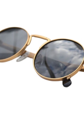 90年代复古金色金属偏光太阳镜