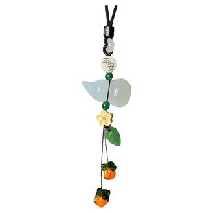 高档玉髓葫芦汽车挂件玉石车内吊饰男女士后视镜吊饰平安车载吊坠