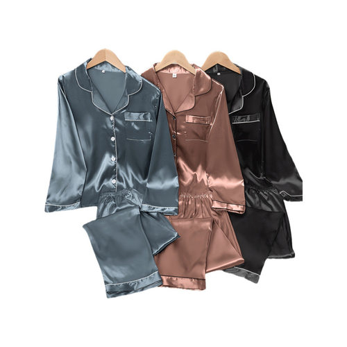 K 42027 Men's ice silk cardigan set 男士冰丝开衫家居套