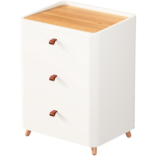 收纳柜家用客厅零食玩具储物斗柜免安装卧室床头柜衣服被子储物柜