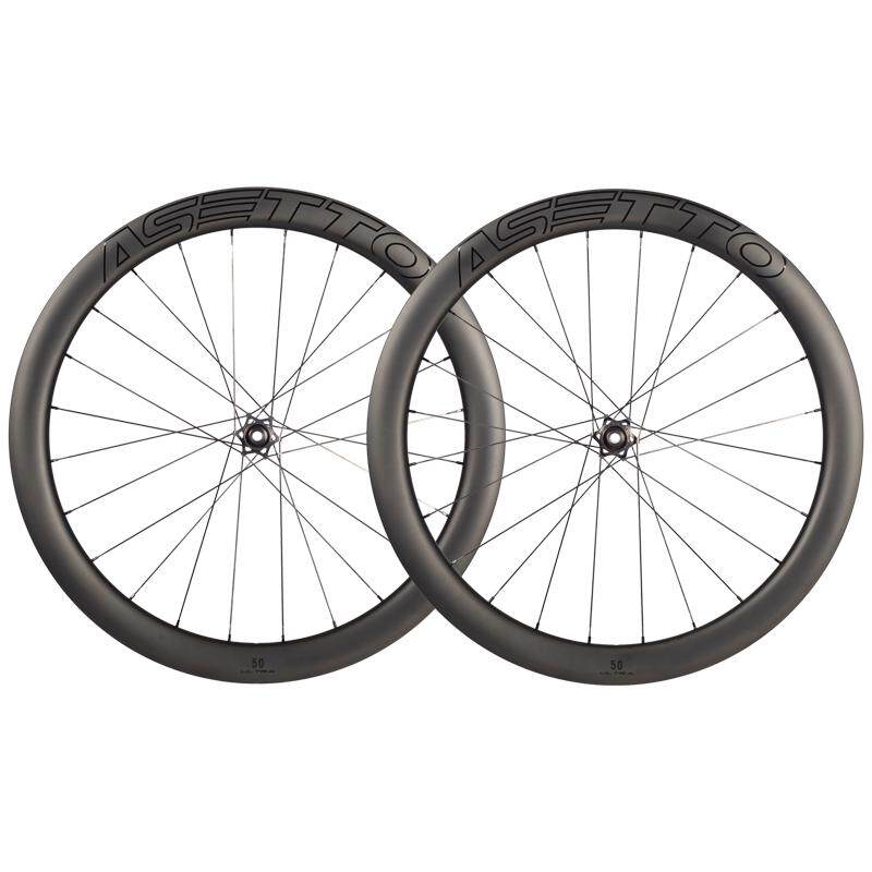 ASETTO Ultra抗侧风胖圈碳纤维轮组公路自行车碟刹T1000碳刀700C