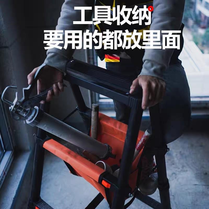 巴芬加厚铝合金双面工程梯便携式多功能升降可行走人字装修移动梯