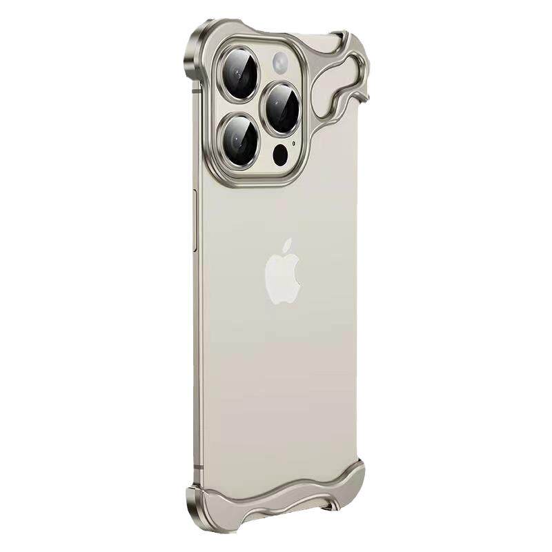 异形锌合金带镜头膜iPhone16pro裸机感轻薄神奇iPhone13苹果15proMax防摔边框金属手机壳14plus