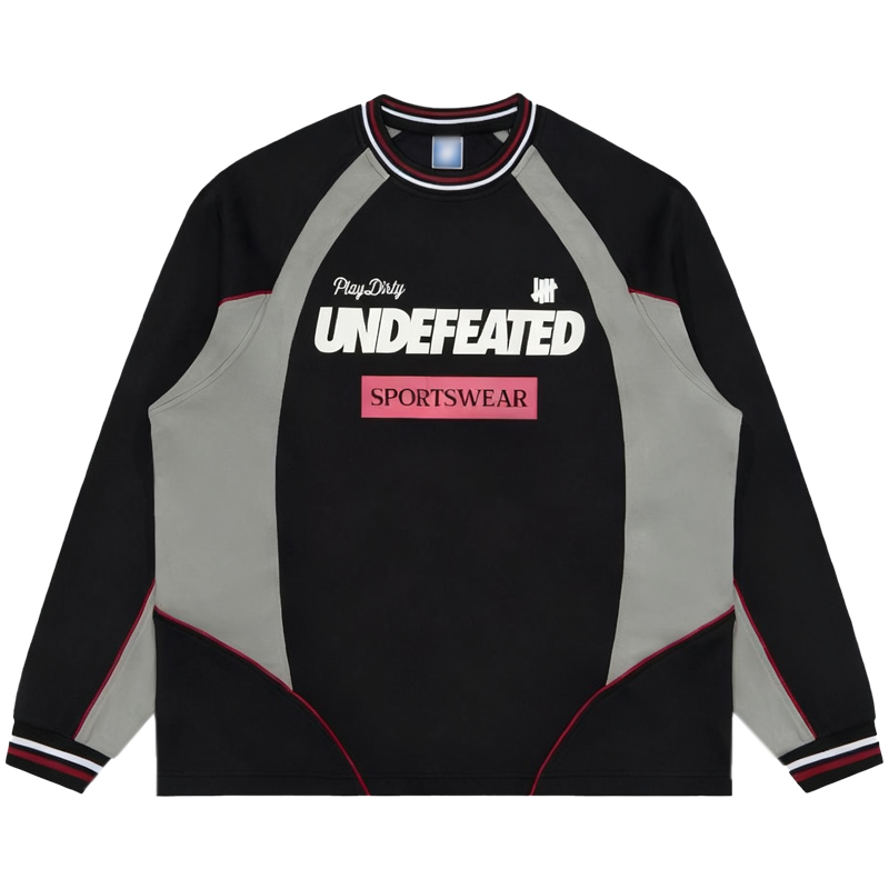 五道杠HIAUTO UND秋冬圆领套头男女情侣冰球服撞色设计卫衣外套