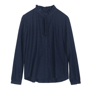 ZOLLE因为羊毛舒适温暖荷叶领长袖开衫外套女25秋冬新品