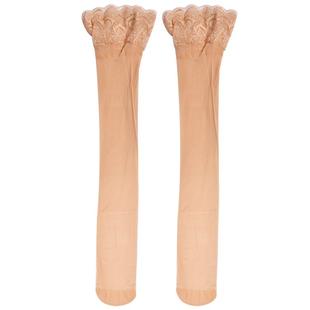 卿荷912针油光亮薄孔雀蕾丝过膝高筒丝袜性感防滑马油黑丝大腿袜