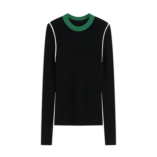 MOERSHOP 天赋级选手 羊毛弹力打底衫女2023秋冬圆领显瘦内搭上衣