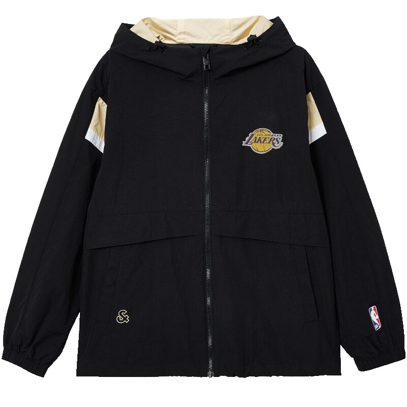【NBA联名湖人队】杰克琼斯男装春季新款连帽夹克外套印花宽松