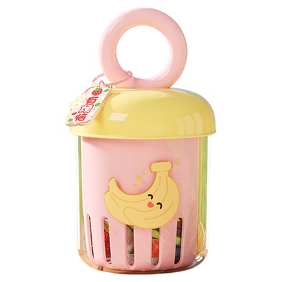 新款便携食品级外带水果杯带叉子