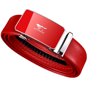 七匹狼男士红腰带真皮2026马年属马本命年红色皮带新年礼物送爸爸