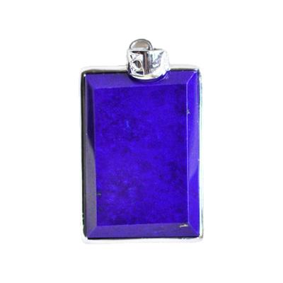 青金石纯天然水晶保平安吊坠银镶