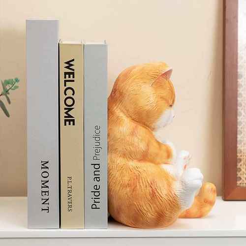 慧心巧聚肥猫防撞门挡卧室客厅阻门器桌面书立装饰品书靠落地摆件