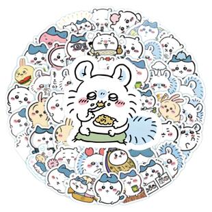 100张超可爱吉伊卡哇贴纸日系动漫小八贴贴纸卡通高颜值自粘杯贴乌萨奇莫莫咖chiikawa周边贴画装饰书桌ipad