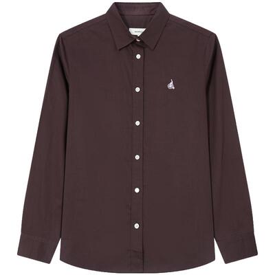 滨波纯棉基础款长袖衬衫美拉德