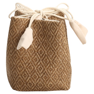 宜集堂草编茶具收纳包防尘便携