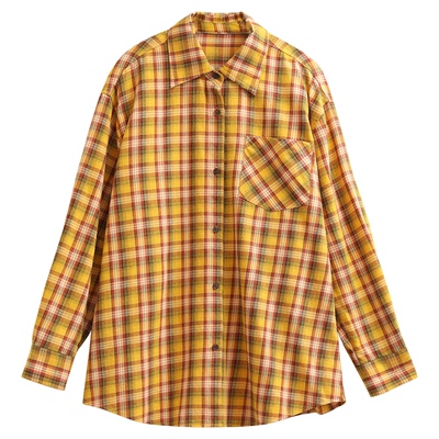 CV大码女装夏季情侣纯棉格子衬衫