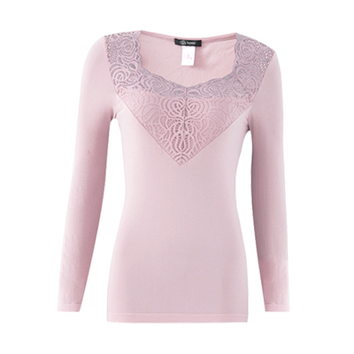 博尼bonny莫代尔无痕v领保暖内衣