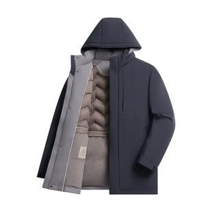 杉杉官方羽绒服男款2025新款鹅绒冬季加厚保暖商务连帽防泼水外套