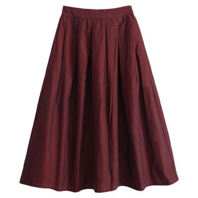 原创精纺长绒棉百搭纯棉半身裙