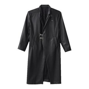 VCR STUDIO 限量超霸气三季穿加绒长款皮衣女辣妹时髦pu风衣外套