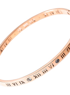 钛钢罗马字情侣款手镯简约手链