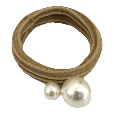 珍珠水钻发圈女高级感高低马尾